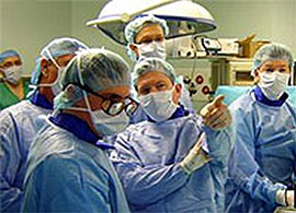Pictured (left to right) are Drs. Horton, Haines, Kiser, Bartus, and Hume performing the first convergent procedure in Krakow, Poland. Dr. Krzysztof Bartus and Prof. Jerzy Sadowski from the Jagiellonian University, Department of Cardiovascular Surgery and Transplantology in Krakow, Poland were instrumental in organizing the world’s first convergent procedure for atrial fibrillation.